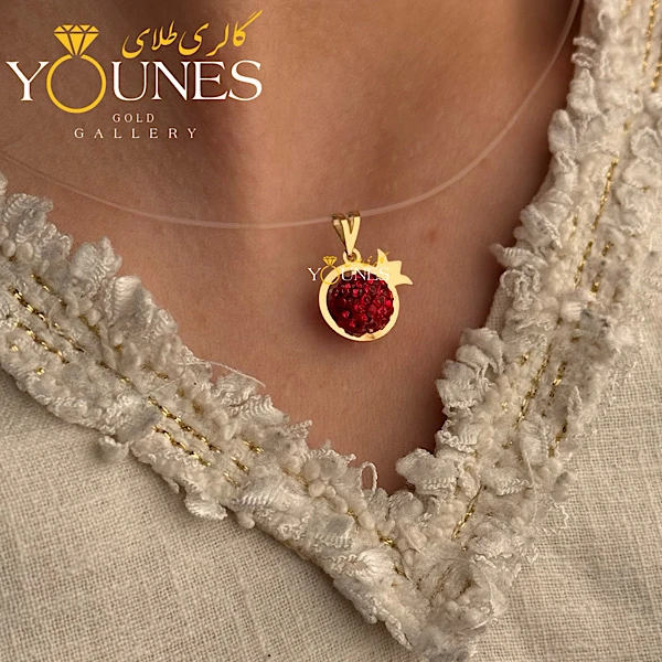 آویز طلا سواروسکی انار زرشکی